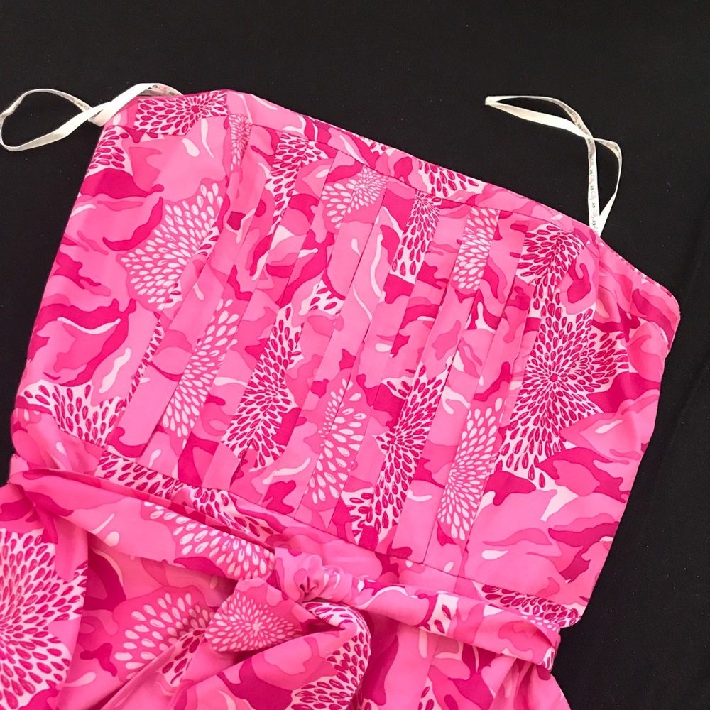 Lilly Pulitzer Strapless Pink Floral Sheath Dress - Picture 3 of 6